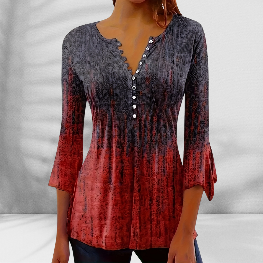 MILA™ | LOCKERE BLUSE MIT BOHO-MUSTER