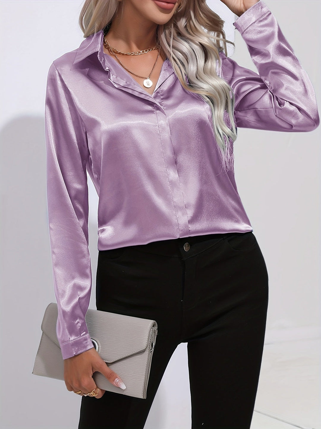 NADJA™ | Elegante Bluse aus Satin mit seidigem Glanz