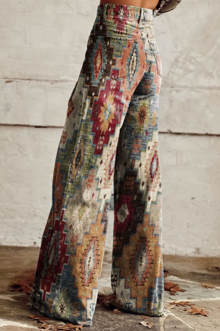 RENATE™ | Boho Vintage Weitbeinige Hose