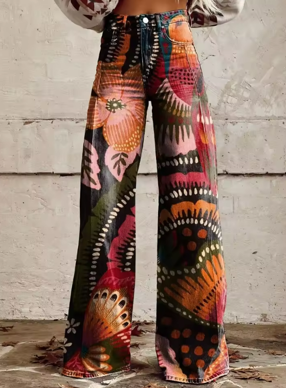 KIRSTEN™ | Boho Vintage Weitbeinige Hose