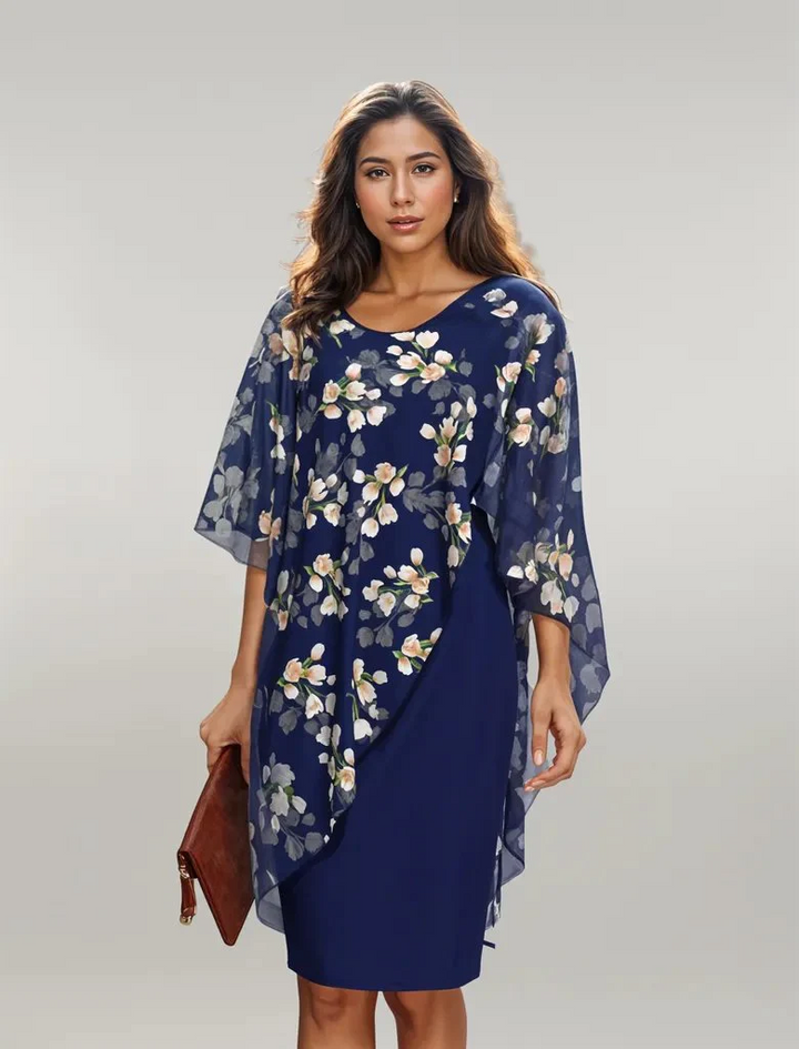 FENJA™ | ELEGANTES KLEID MIT CHIFFONLAGE