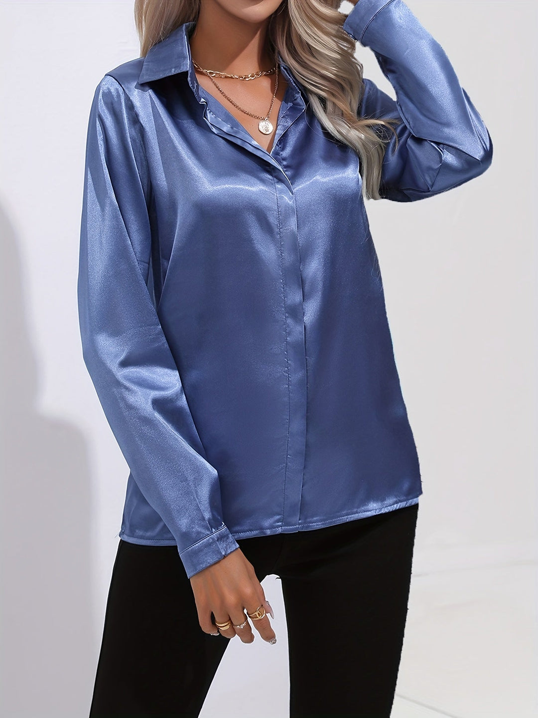 NADJA™ | Elegante Bluse aus Satin mit seidigem Glanz