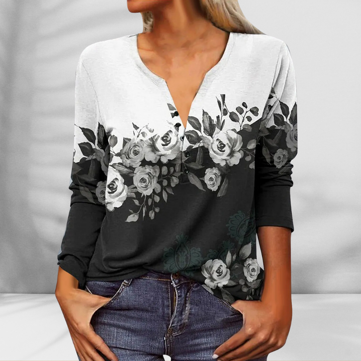 ALICE™ | Boho-Bluse mit floralen Mustern und langen Ärmeln