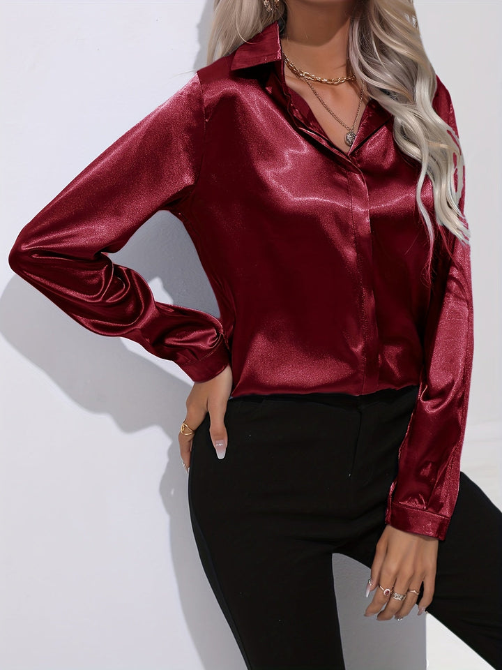 NADJA™ | Elegante Bluse aus Satin mit seidigem Glanz