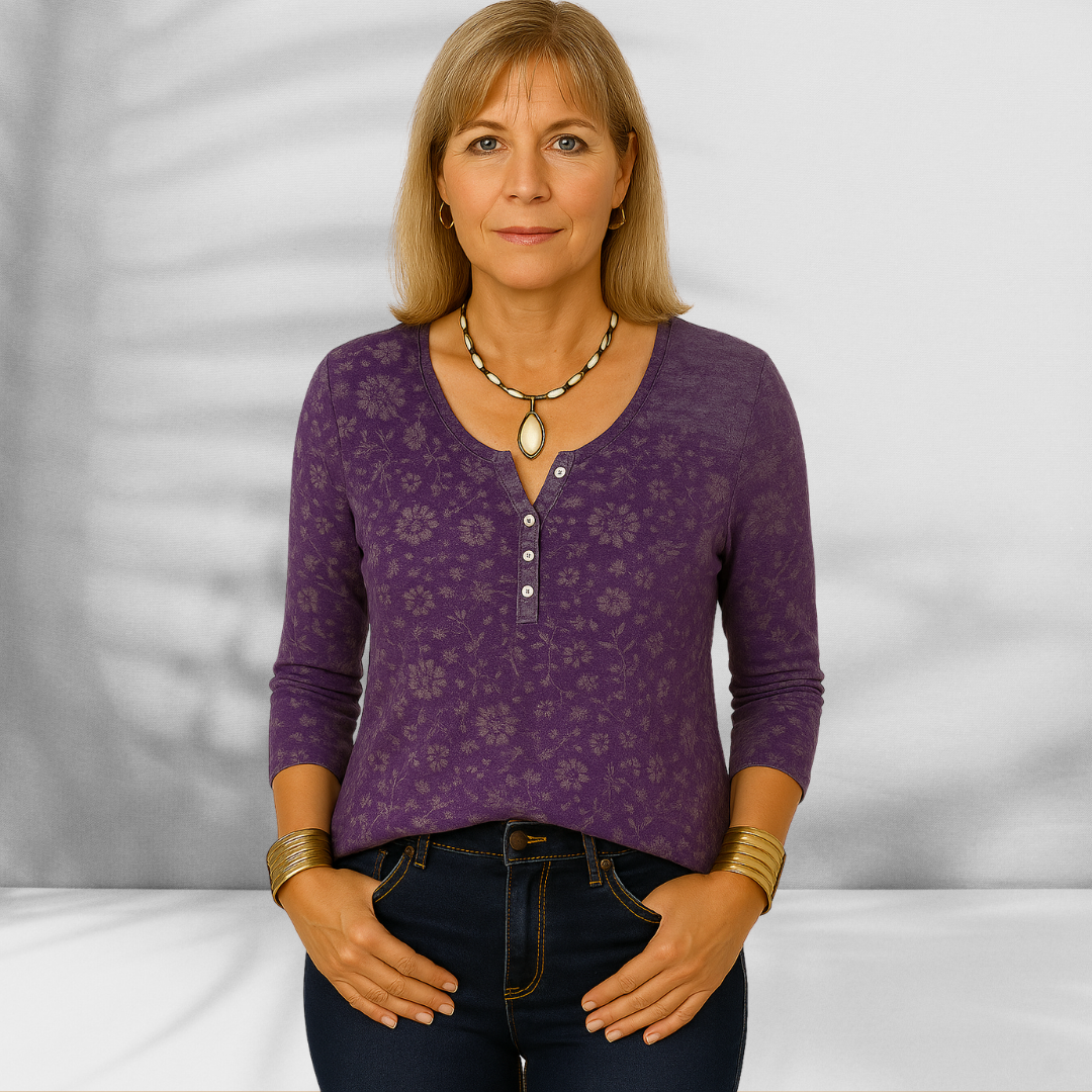 ODILIE™ | Boho-Bluse mit floralen Mustern und langen Ärmeln