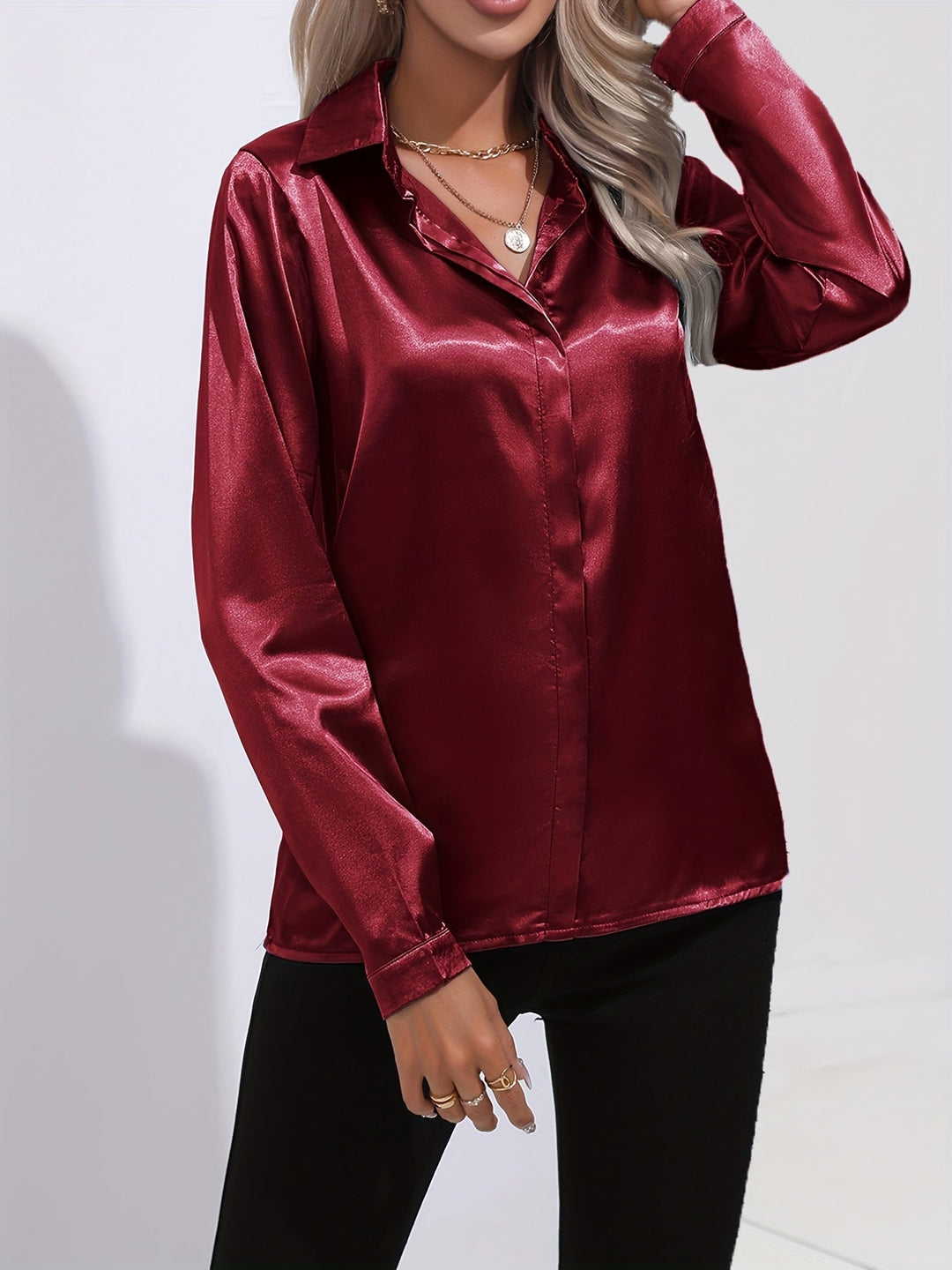 NADJA™ | Elegante Bluse aus Satin mit seidigem Glanz