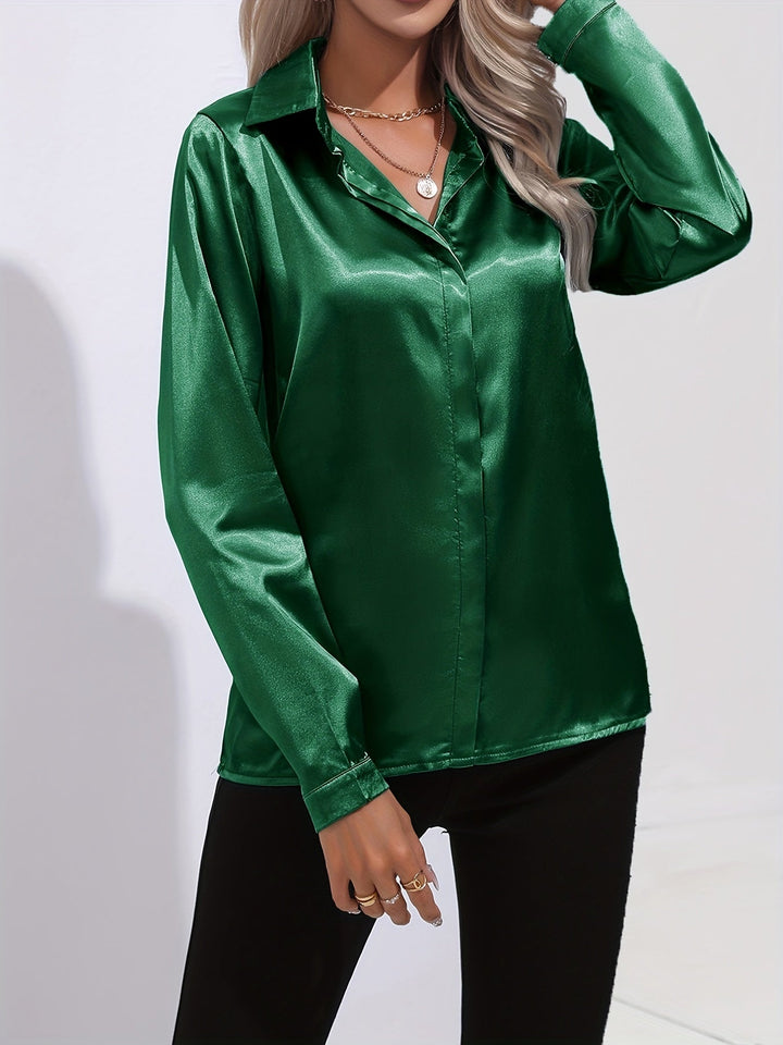 NADJA™ | Elegante Bluse aus Satin mit seidigem Glanz