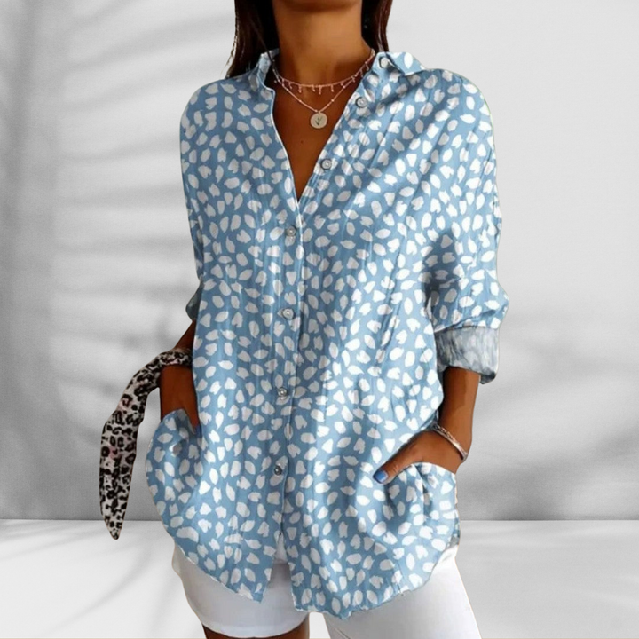 FLORA™ | Weite Bluse mit Blumenmuster in Leinenoptik