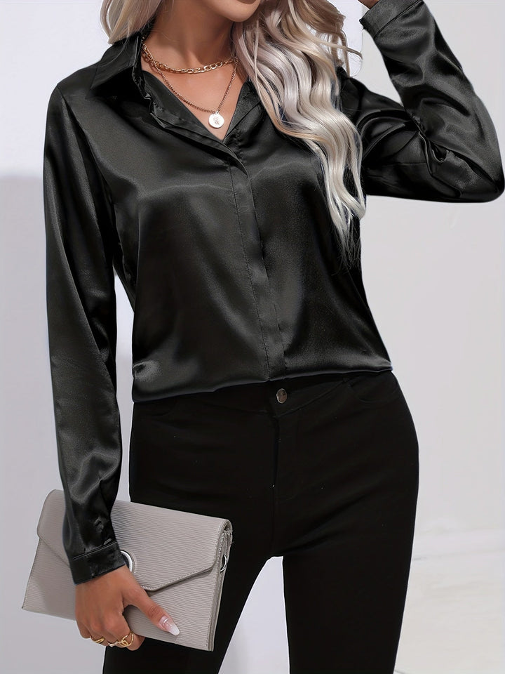 NADJA™ | Elegante Bluse aus Satin mit seidigem Glanz