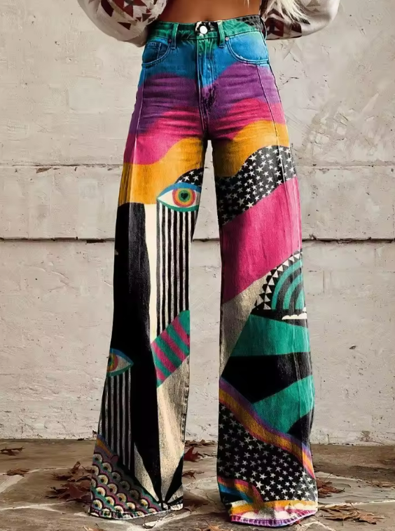 ROMY™ | Boho Vintage Weitbeinige Hose