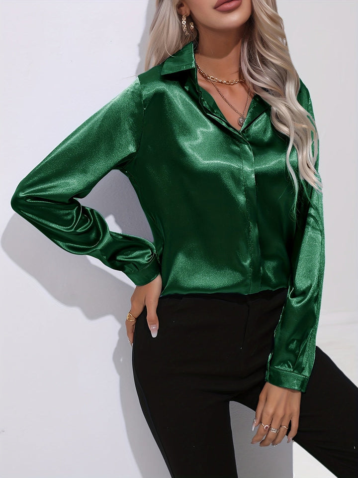 NADJA™ | Elegante Bluse aus Satin mit seidigem Glanz