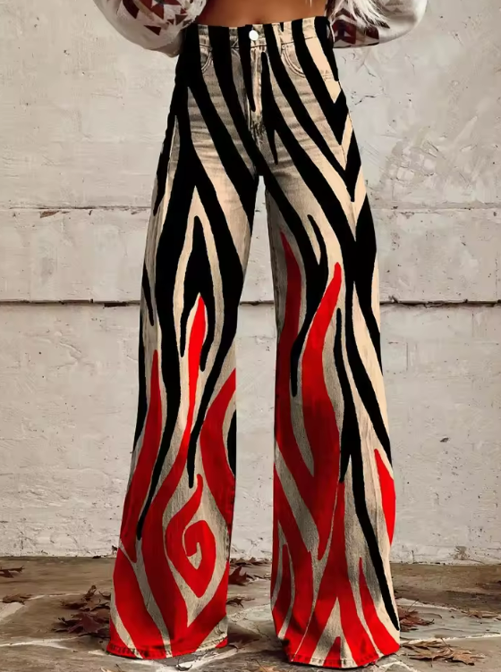 ANJA™ | Boho Vintage Weitbeinige Hose