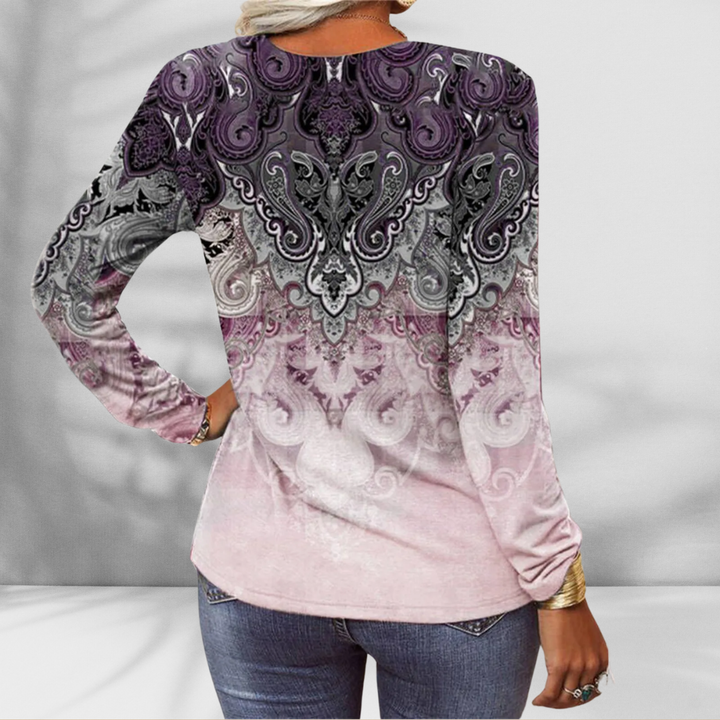 ALICE™ | Boho-Bluse mit floralen Mustern und langen Ärmeln