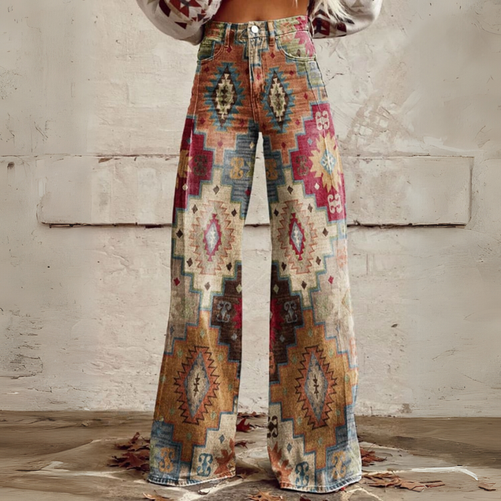 RENATE™ | Boho Vintage Weitbeinige Hose