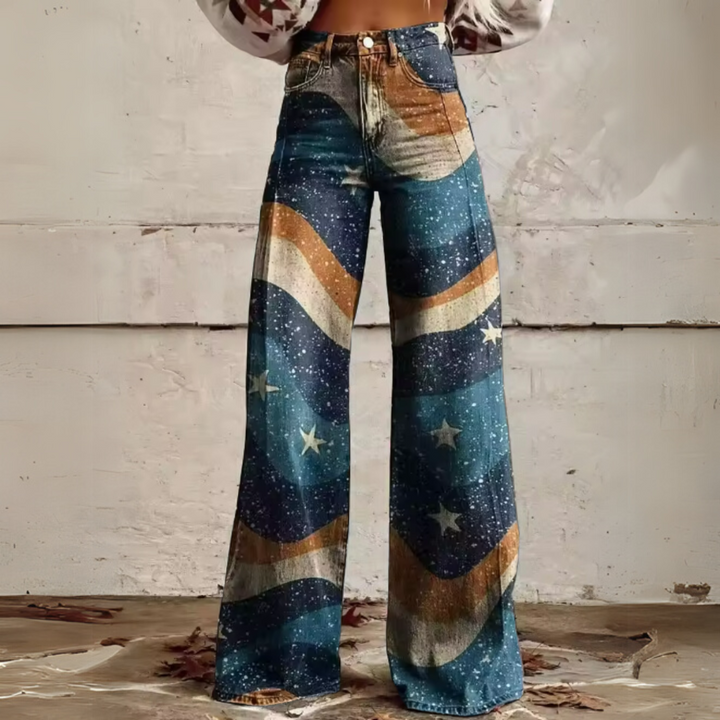 KARINA™ | Boho Vintage Weitbeinige Hose