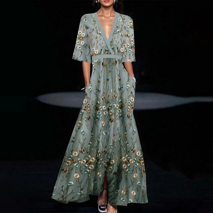 SERENA™ | Elegantes langes Kleid mit Blumenmuster