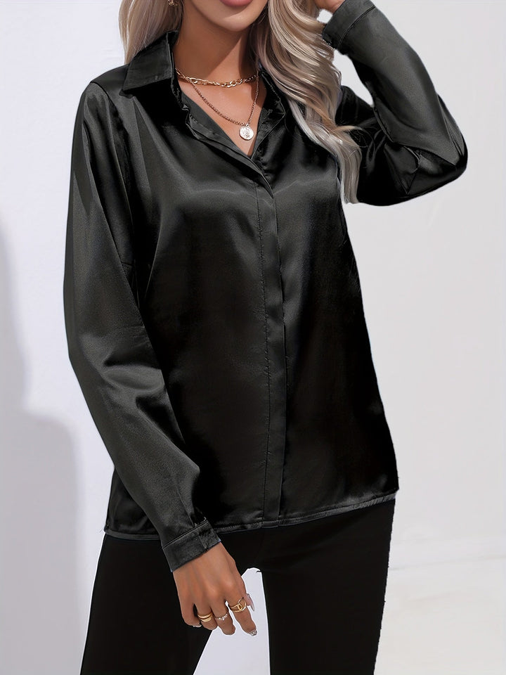 NADJA™ | Elegante Bluse aus Satin mit seidigem Glanz