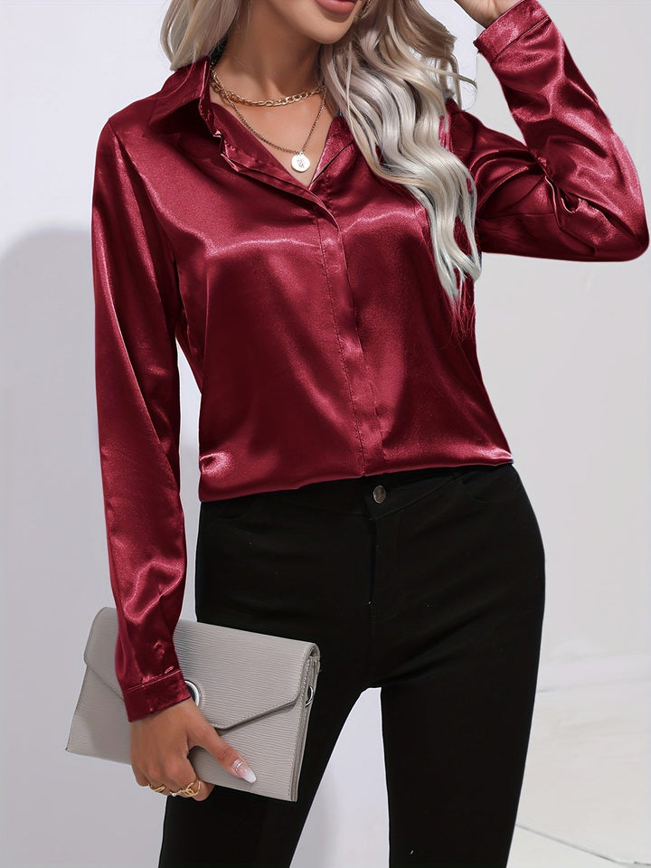NADJA™ | Elegante Bluse aus Satin mit seidigem Glanz