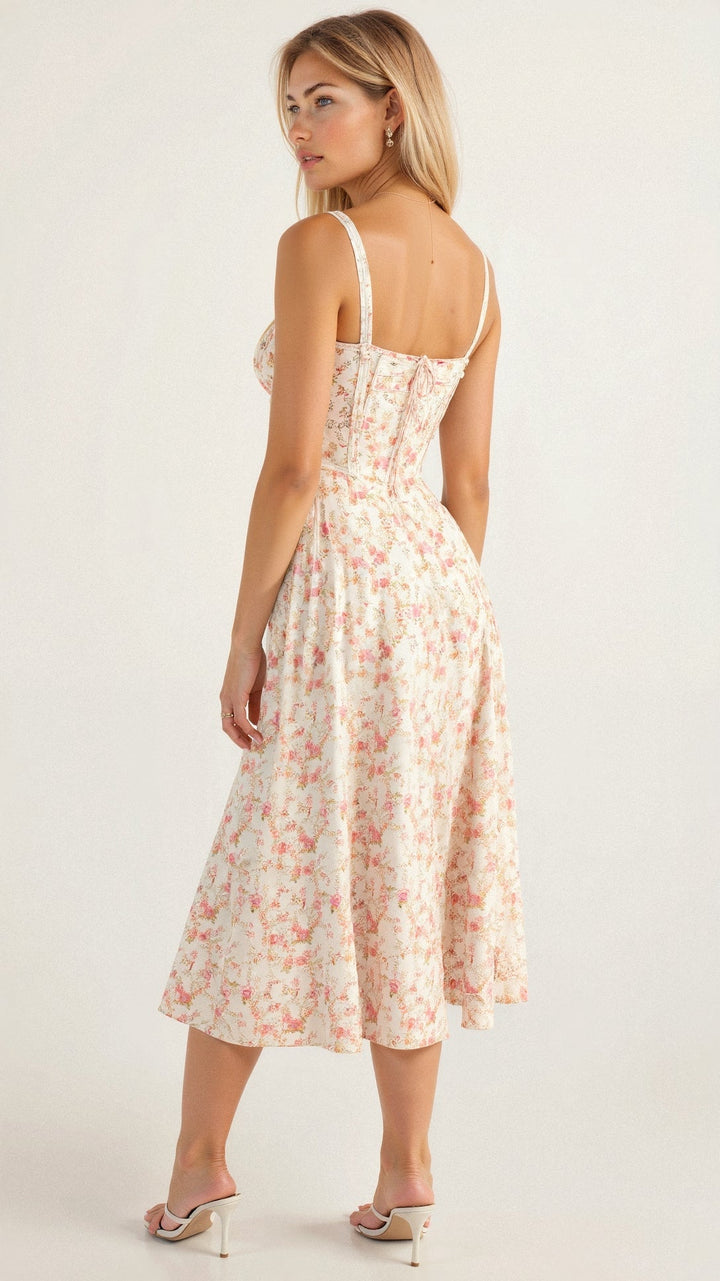 KIANA™ | Blumenkleid mit Corsagenoberteil und Schlitz