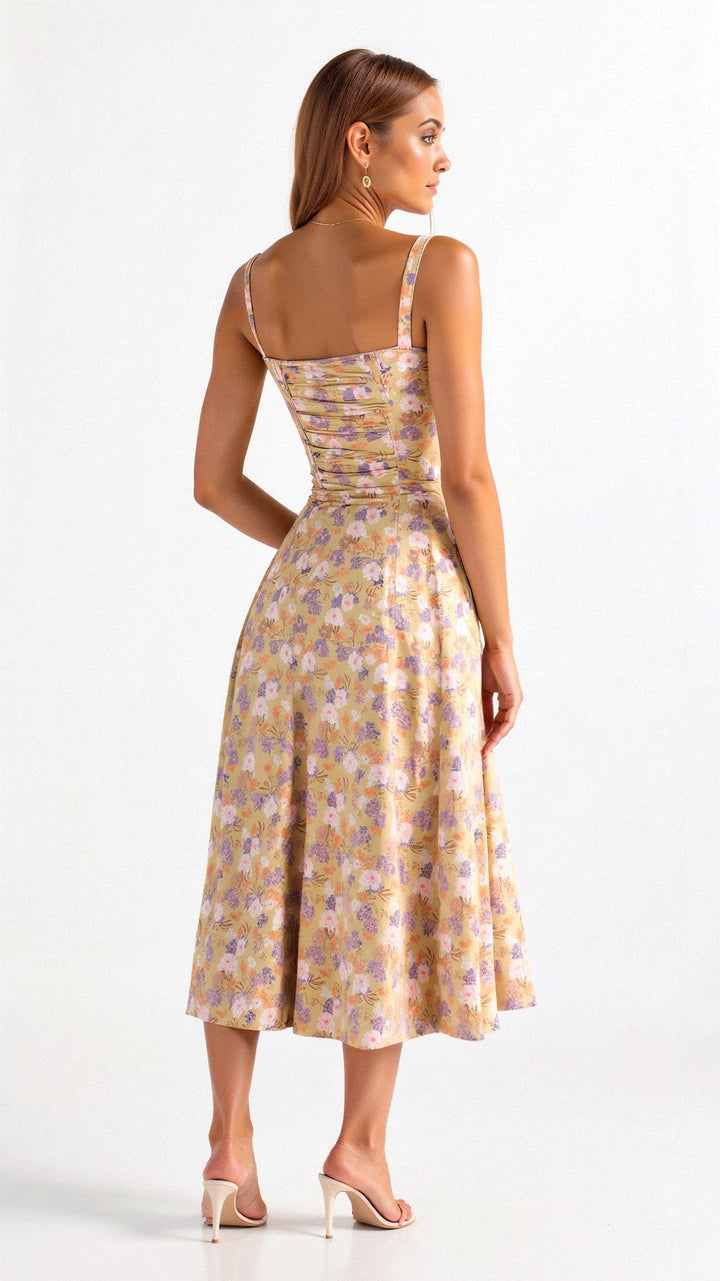 KIANA™ | Blumenkleid mit Corsagenoberteil und Schlitz