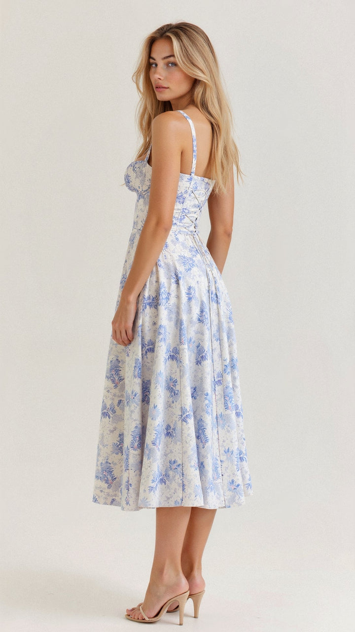KIANA™ | Blumenkleid mit Corsagenoberteil und Schlitz